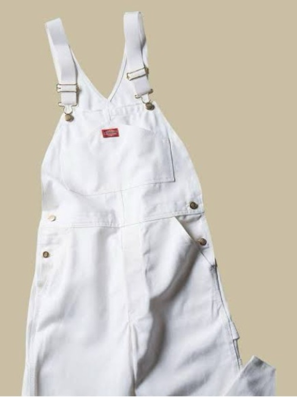 White Denim Dickies Painters Overalls with Pocket Bib 100% Cotton